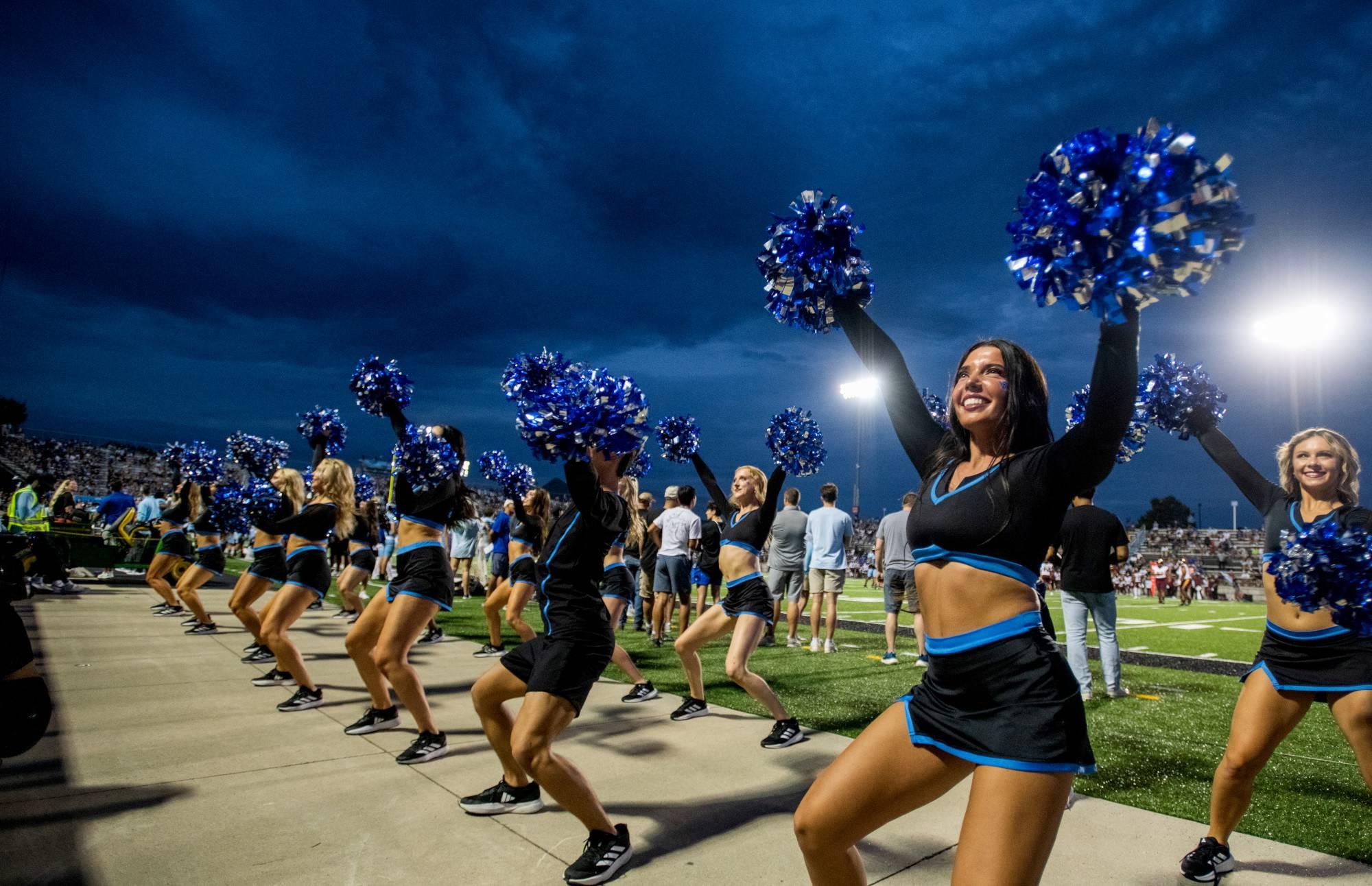 GVSU Dance Team cheers on the Lakers during a football game